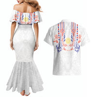 Philippines Barong Style Couples Matching Mermaid Dress and Hawaiian Shirt Polynesian Kakau Art Tattoos with Tribal Filipino Sun LT03 - Polynesian Pride
