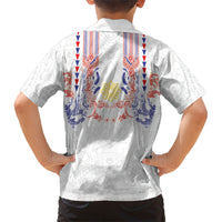Philippines Barong Style Family Matching Tank Maxi Dress and Hawaiian Shirt Polynesian Kakau Art Tattoos with Tribal Filipino Sun LT03 - Polynesian Pride