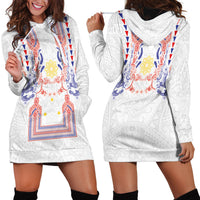 Philippines Barong Style Hoodie Dress Polynesian Kakau Art Tattoos with Tribal Filipino Sun LT03 - Polynesian Pride