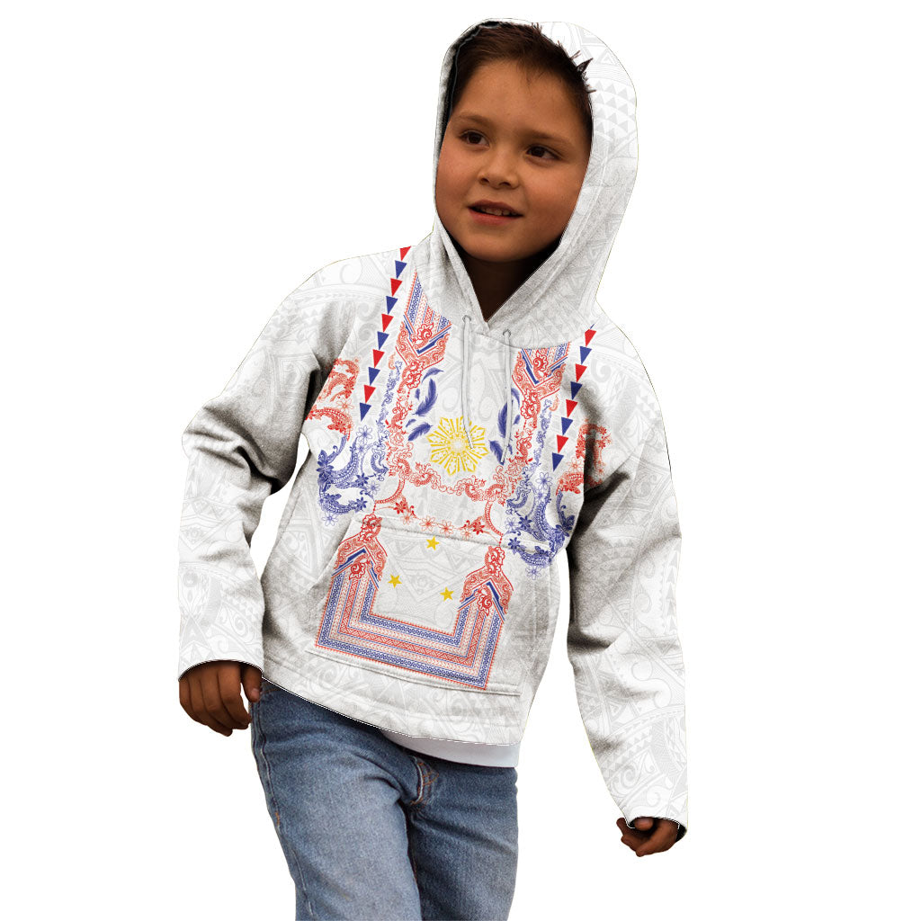 Philippines Barong Style Kid Hoodie Polynesian Kakau Art Tattoos with Tribal Filipino Sun