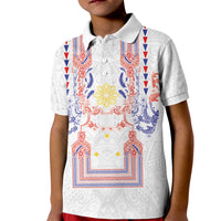 Philippines Barong Style Kid Polo Shirt Polynesian Kakau Art Tattoos with Tribal Filipino Sun