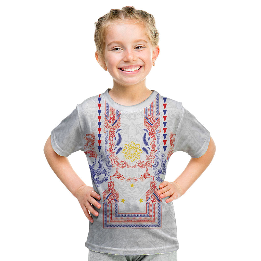Philippines Barong Style Kid T Shirt Polynesian Kakau Art Tattoos with Tribal Filipino Sun