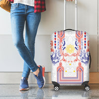 Philippines Barong Style Luggage Cover Polynesian Kakau Art Tattoos with Tribal Filipino Sun