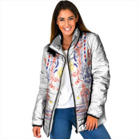 Philippines Barong Style Padded Jacket Polynesian Kakau Art Tattoos with Tribal Filipino Sun