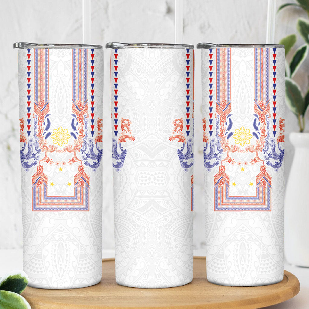 Philippines Barong Style Skinny Tumbler Polynesian Kakau Art Tattoos with Tribal Filipino Sun LT03 - Polynesian Pride
