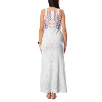 Philippines Barong Style Tank Maxi Dress Polynesian Kakau Art Tattoos with Tribal Filipino Sun