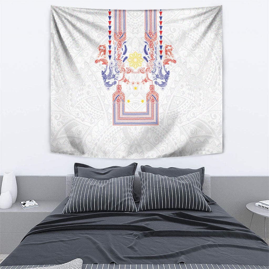 Philippines Barong Style Tapestry Polynesian Kakau Art Tattoos with Tribal Filipino Sun