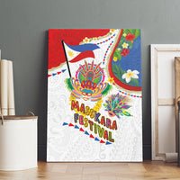 Philippines MassKara Festival Canvas Wall Art Smile Masks with Hawaiian Art Pattern and Tropical Plants LT03 - Polynesian Pride