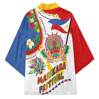Philippines MassKara Festival Kimono Smile Masks with Hawaiian Art Pattern and Tropical Plants