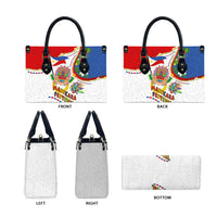 Philippines MassKara Festival Leather Bag Smile Masks with Hawaiian Art Pattern and Tropical Plants LT03 - Polynesian Pride