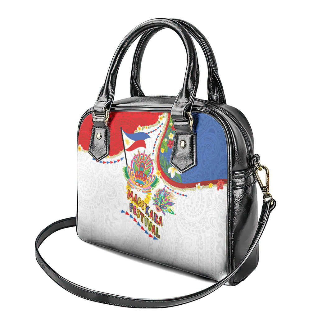Philippines MassKara Festival Shoulder Handbag Smile Masks with Hawaiian Art Pattern and Tropical Plants LT03 - Polynesian Pride