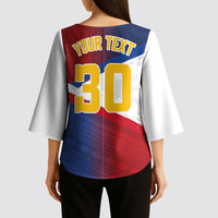 Philippines Basketball Custom Kimono Sleeve Blouse Pilipinas Tribal Pattern