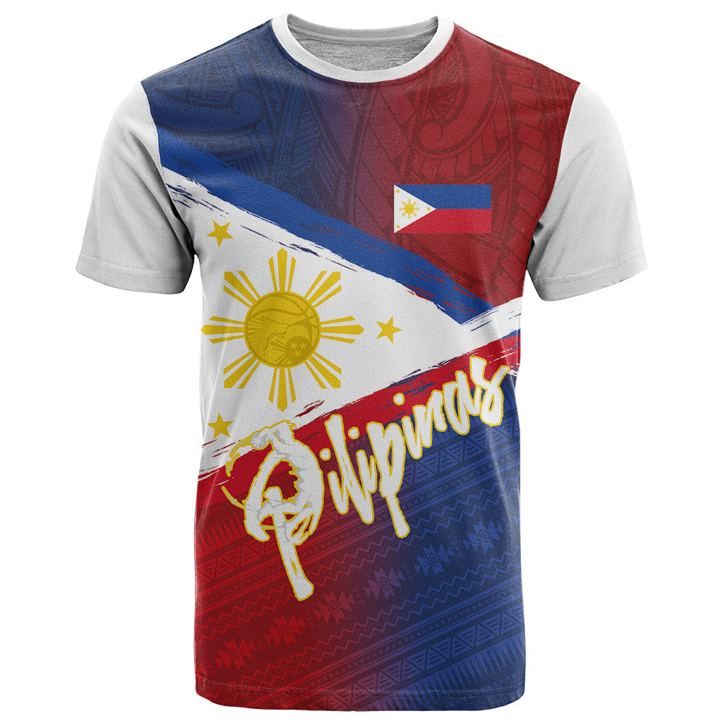 Philippines Basketball Custom T Shirt Pilipinas Tribal Pattern