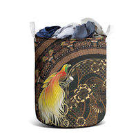 Papua New Guinea and Indonesia Batik Laundry Basket Bird of Paradise with Tribal Batik Patterns