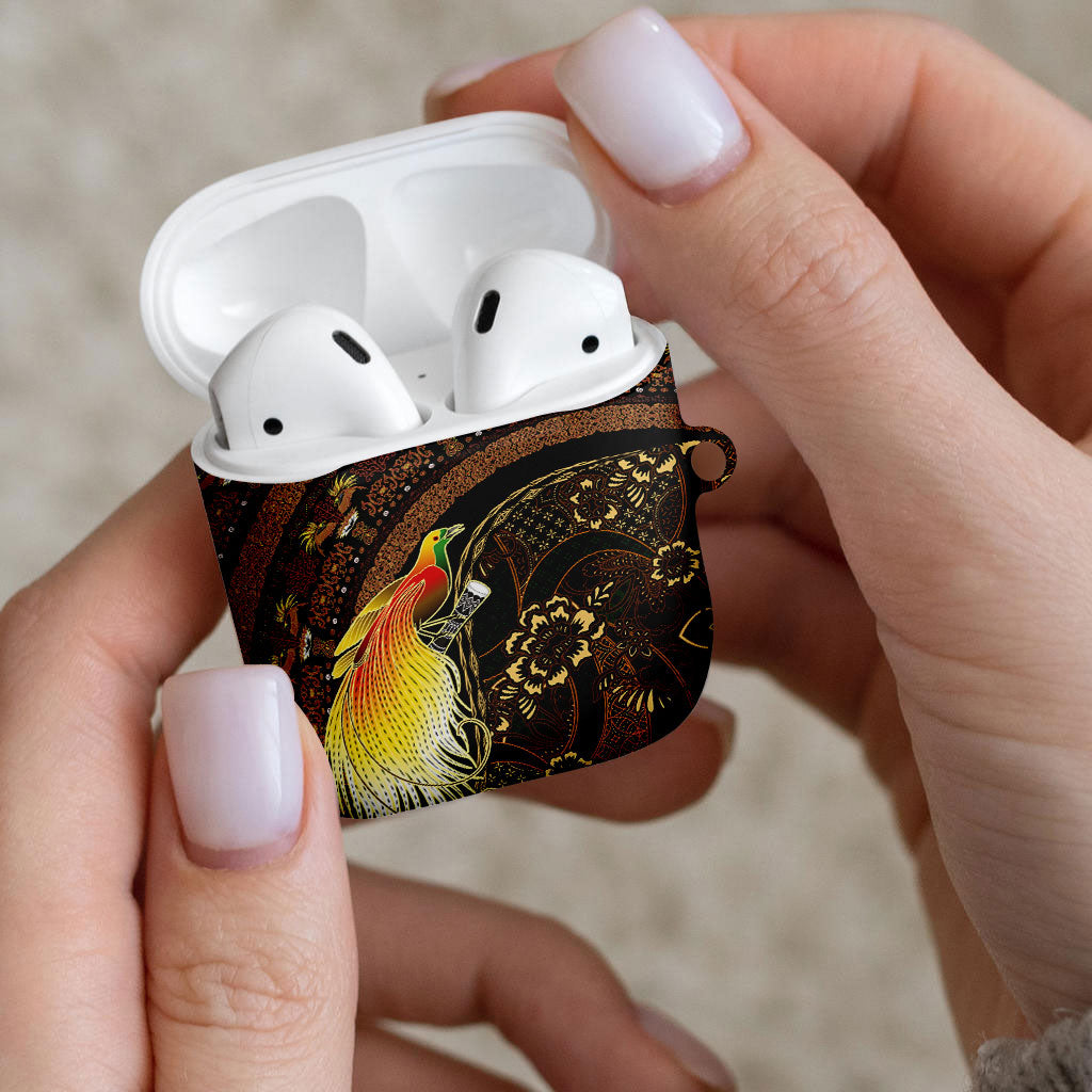 Papua New Guinea and Indonesia Batik AirPods Case Bird of Paradise with Tribal Batik Patterns