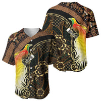 Papua New Guinea and Indonesia Batik Baseball Jersey Bird of Paradise with Tribal Batik Patterns LT03 - Polynesian Pride