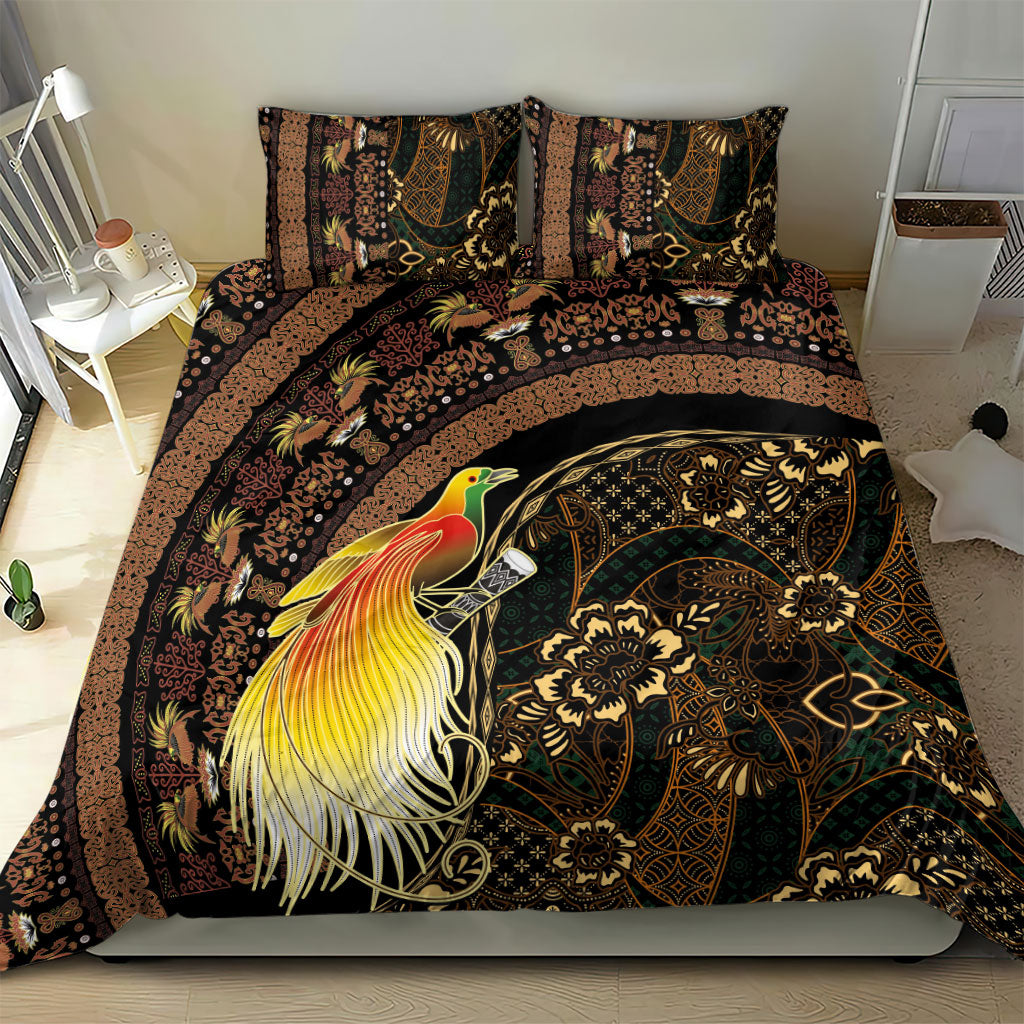 Papua New Guinea and Indonesia Batik Bedding Set Bird of Paradise with Tribal Batik Patterns LT03 - Polynesian Pride