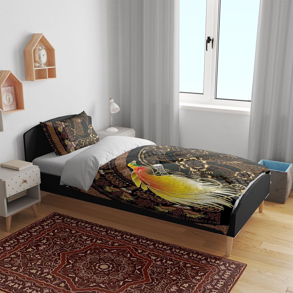 Papua New Guinea and Indonesia Batik Bedding Set Bird of Paradise with Tribal Batik Patterns LT03 - Polynesian Pride