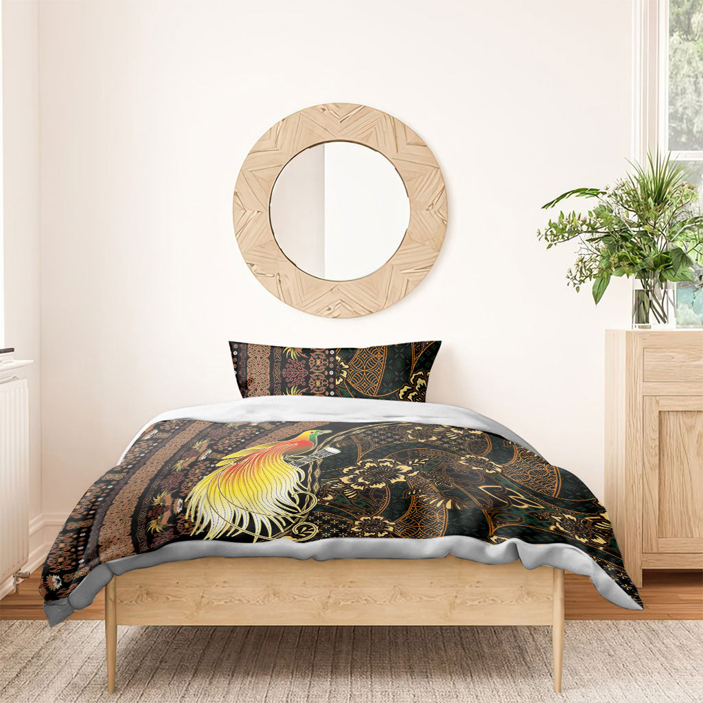 Papua New Guinea and Indonesia Batik Bedding Set Bird of Paradise with Tribal Batik Patterns LT03 - Polynesian Pride