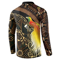 Papua New Guinea and Indonesia Batik Button Sweatshirt Bird of Paradise with Tribal Batik Patterns LT03 - Polynesian Pride