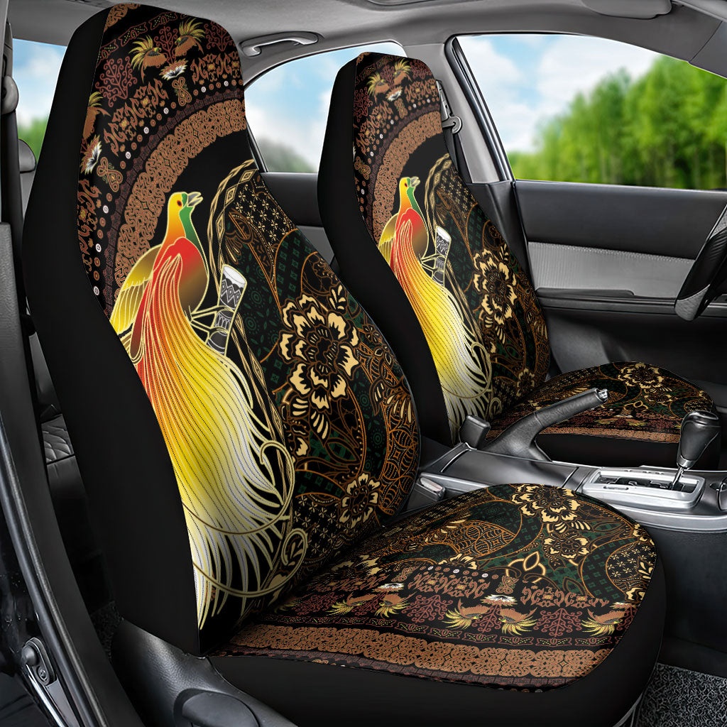 Papua New Guinea and Indonesia Batik Car Seat Cover Bird of Paradise with Tribal Batik Patterns