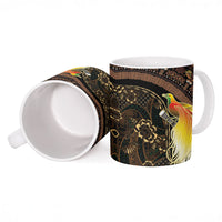 Papua New Guinea and Indonesia Batik Ceramic Mug Bird of Paradise with Tribal Batik Patterns LT03 - Polynesian Pride