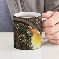 Papua New Guinea and Indonesia Batik Ceramic Mug Bird of Paradise with Tribal Batik Patterns LT03 - Polynesian Pride
