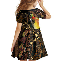 Papua New Guinea and Indonesia Batik Family Matching Off Shoulder Maxi Dress and Hawaiian Shirt Bird of Paradise with Tribal Batik Patterns LT03 - Polynesian Pride