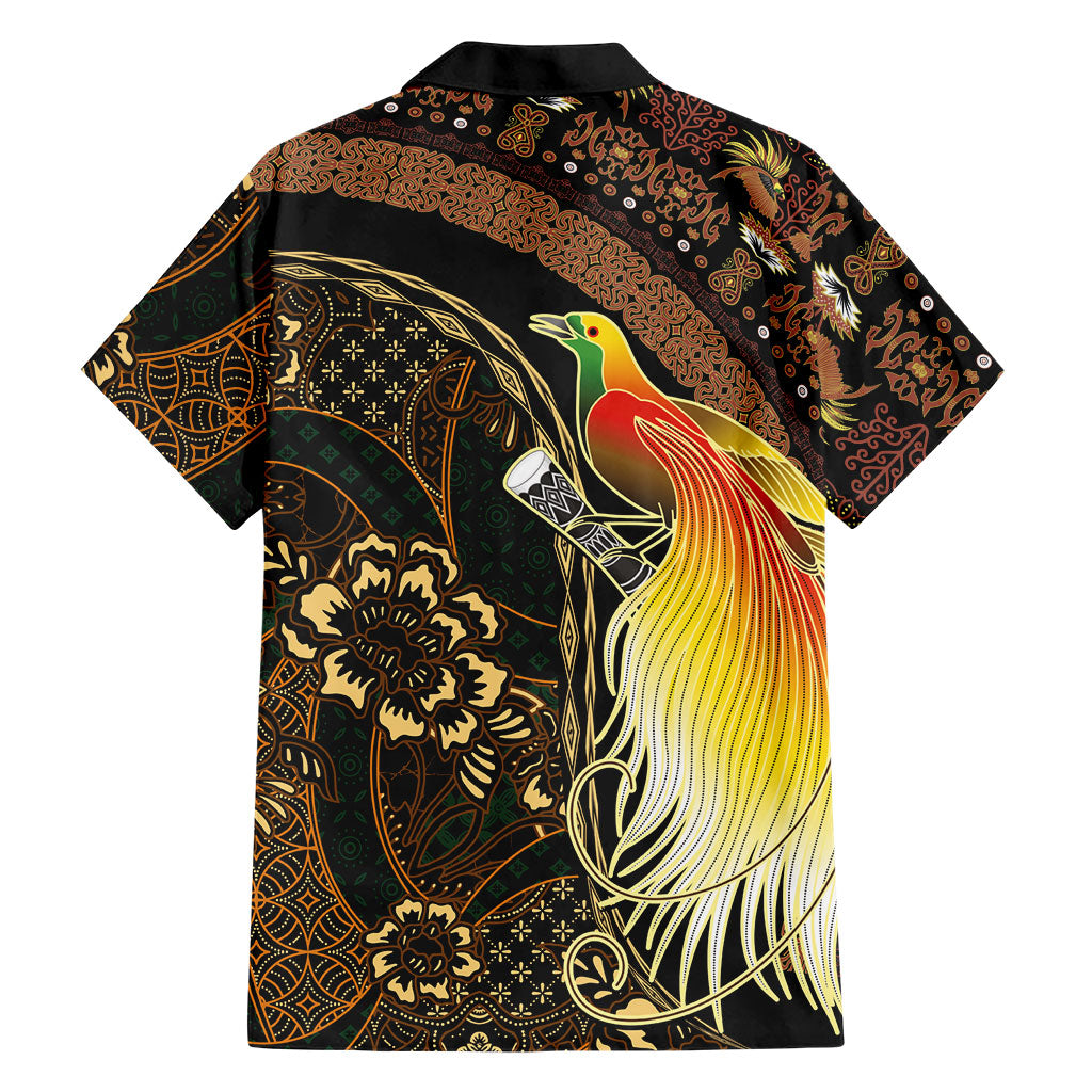 Papua New Guinea and Indonesia Batik Family Matching Off Shoulder Maxi Dress and Hawaiian Shirt Bird of Paradise with Tribal Batik Patterns LT03 - Polynesian Pride