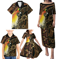Papua New Guinea and Indonesia Batik Family Matching Puletasi and Hawaiian Shirt Bird of Paradise with Tribal Batik Patterns LT03 - Polynesian Pride