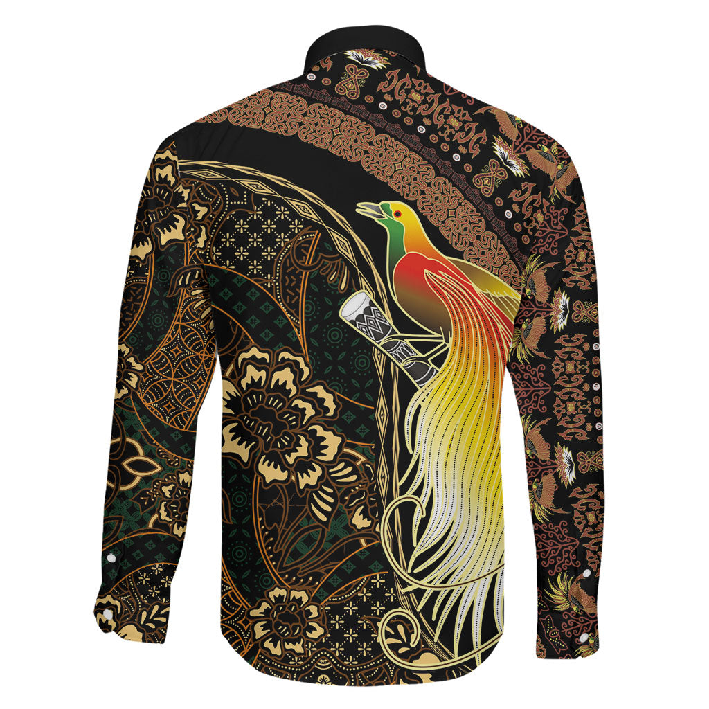 Papua New Guinea and Indonesia Batik Family Matching Puletasi and Hawaiian Shirt Bird of Paradise with Tribal Batik Patterns LT03 - Polynesian Pride