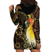 Papua New Guinea and Indonesia Batik Hoodie Dress Bird of Paradise with Tribal Batik Patterns
