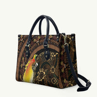 Papua New Guinea and Indonesia Batik Leather Bag Bird of Paradise with Tribal Batik Patterns