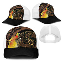 Papua New Guinea and Indonesia Batik Mesh Trucker Cap Bird of Paradise with Tribal Batik Patterns