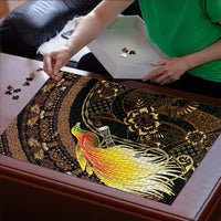 Papua New Guinea and Indonesia Batik Puzzle Bird of Paradise with Tribal Batik Patterns
