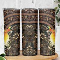 Papua New Guinea and Indonesia Batik Skinny Tumbler Bird of Paradise with Tribal Batik Patterns