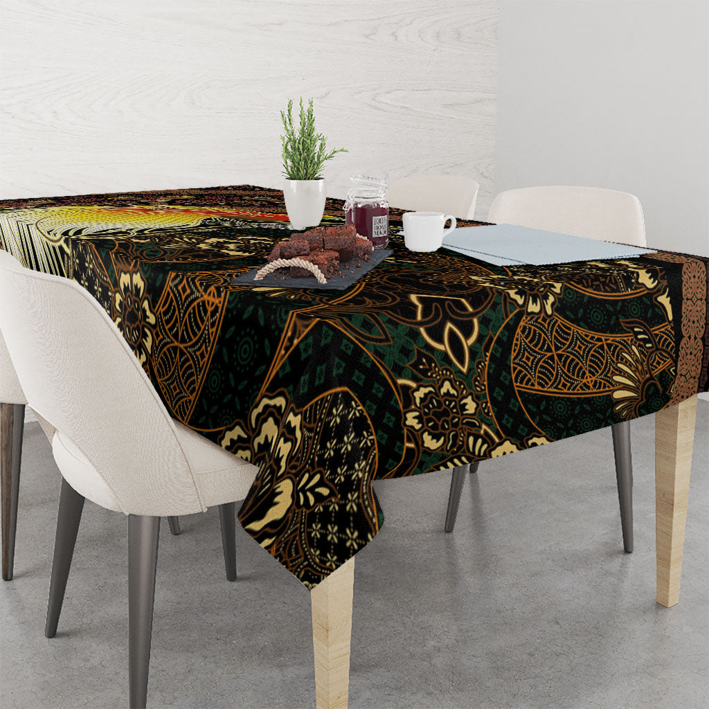 Papua New Guinea and Indonesia Batik Tablecloth Bird of Paradise with Tribal Batik Patterns LT03 - Polynesian Pride