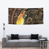 Papua New Guinea and Indonesia Batik Tapestry Bird of Paradise with Tribal Batik Patterns