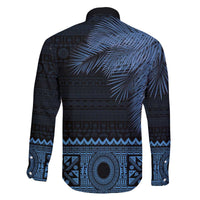 Fiji Palm Leaves Family Matching Puletasi and Hawaiian Shirt Masi and Tapa Tribal Pattern Blue Color LT03 - Polynesian Pride