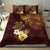 Polynesian Turtle Bedding Set Plumeria Hibiscus Pattern Oxblood