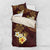 Polynesian Turtle Bedding Set Plumeria Hibiscus Pattern Oxblood