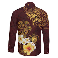Polynesian Turtle Family Matching Mermaid Dress and Hawaiian Shirt Plumeria Hibiscus Pattern Oxblood LT03 - Polynesian Pride