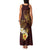 Polynesian Turtle Family Matching Tank Maxi Dress and Hawaiian Shirt Plumeria Hibiscus Pattern Oxblood