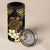 Polynesian Turtle 4 in 1 Can Cooler Tumbler Plumeria Hibiscus Pattern Black Color