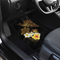 Polynesian Turtle Car Mats Plumeria Hibiscus Pattern Black Color