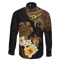 Polynesian Turtle Family Matching Puletasi and Hawaiian Shirt Plumeria Hibiscus Pattern Black Color LT03 - Polynesian Pride