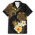 Polynesian Turtle Hawaiian Shirt Plumeria Hibiscus Pattern Black Color