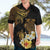 Polynesian Turtle Hawaiian Shirt Plumeria Hibiscus Pattern Black Color