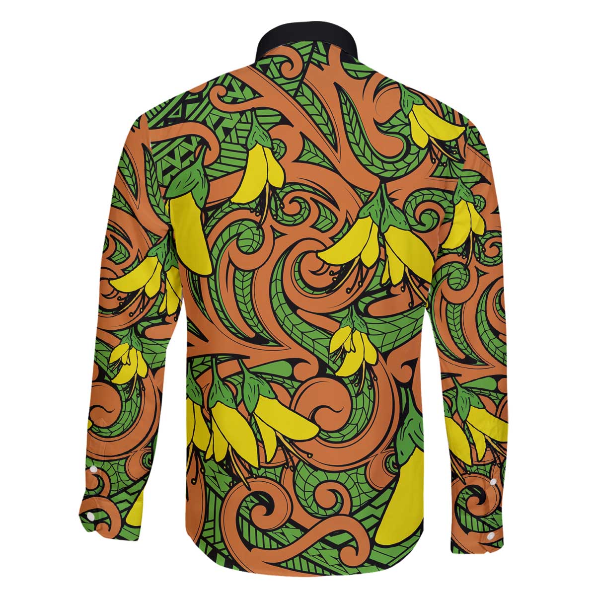 New Zealand Kowhai Flowers Family Matching Puletasi and Hawaiian Shirt Maori Koru Pattern LT03 - Polynesian Pride