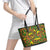 New Zealand Kowhai Flowers Leather Tote Bag Maori Koru Pattern